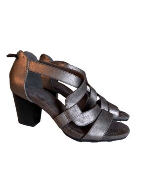 Easy Street Silver Strappy Women’s Heels Evening Pumps Grey Size 6